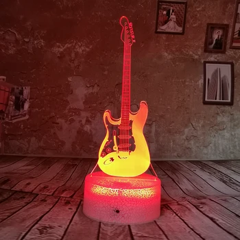 

Drop Shipping Bass Shape 3D Night Light Lamp 7/16 Color illusion Remote LED Light USB Colorful Gradient Visual Kids Child Gifts