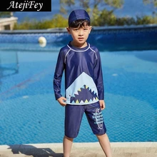 Летние Мальчики Купальники Купальный костюм из двух частей отделяет сыпь охранники детский купальник для маленьких мальчиков