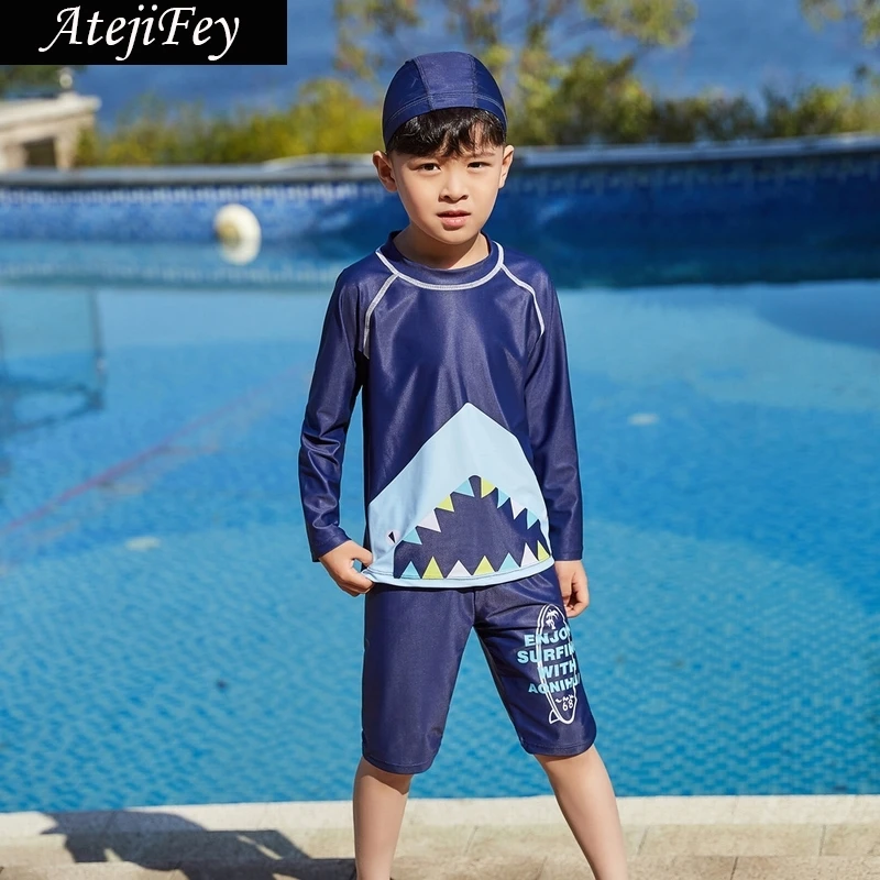 

2019 Summer Boys Swimsuits Bathing Suit Two Pieces Separates Rash Guards Baby Toddler Boy's Swimming Suit Children Swimwear