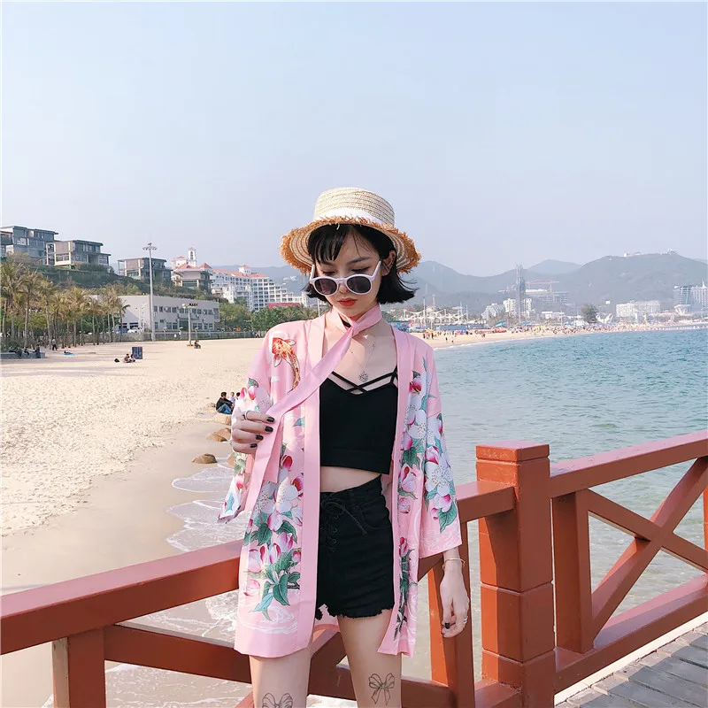 Японское кимоно юката женское китайское 2019 geisha haori obi Японская уличная одежда