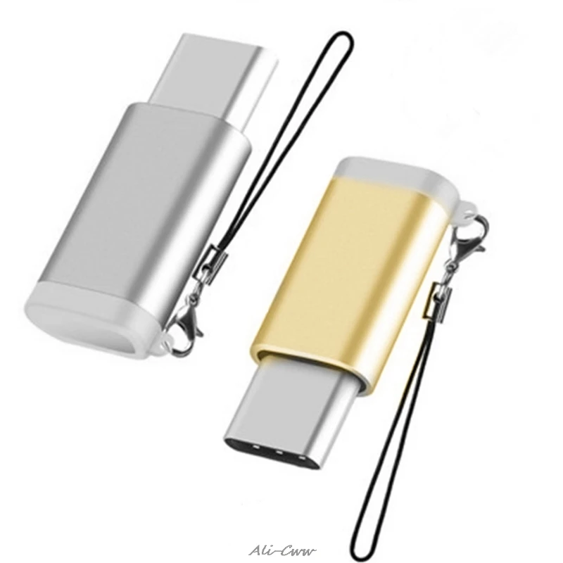

Micro USB Type-C Adapter OTG Data Sync Charger Connector With Key Chain Lanyard
