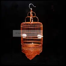 1 set of carved prince cages hibiscus embroidered eyes green and blue oriole jade bird cage 24 26 28cm 