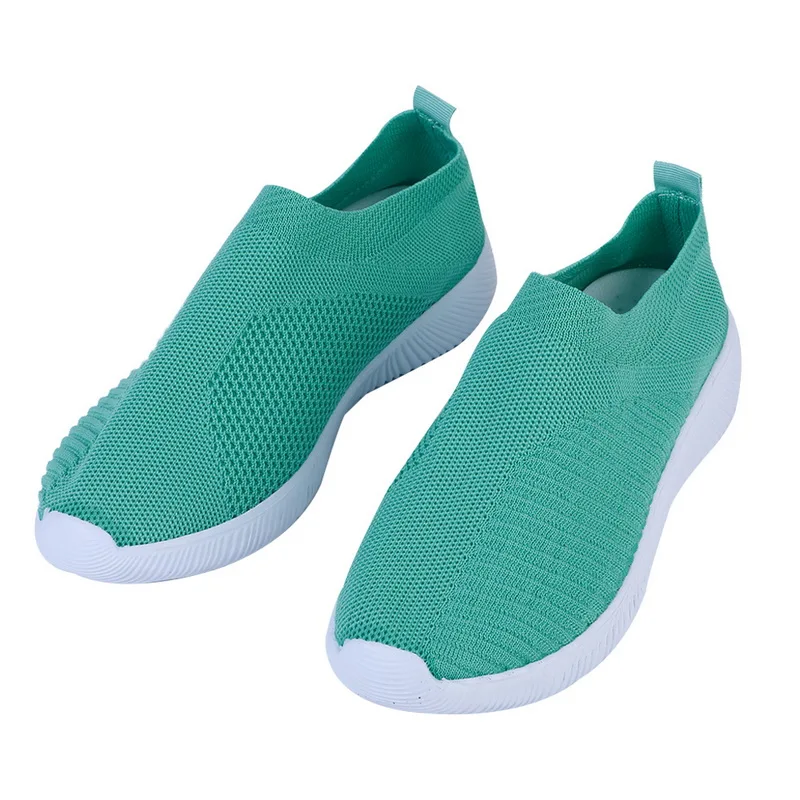 Puimentiua/женские кроссовки; zapatos mujer; Вулканизированная обувь; повседневная женская обувь без застежки на плоской подошве; кроссовки из сетчатого материала; мягкая прогулочная обувь - Цвет: Green 1