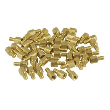 New Queen! 50 Pcs Brass Screw PCB Standoffs Hexagonal Spacers M3 Male x M3 Female 5mm