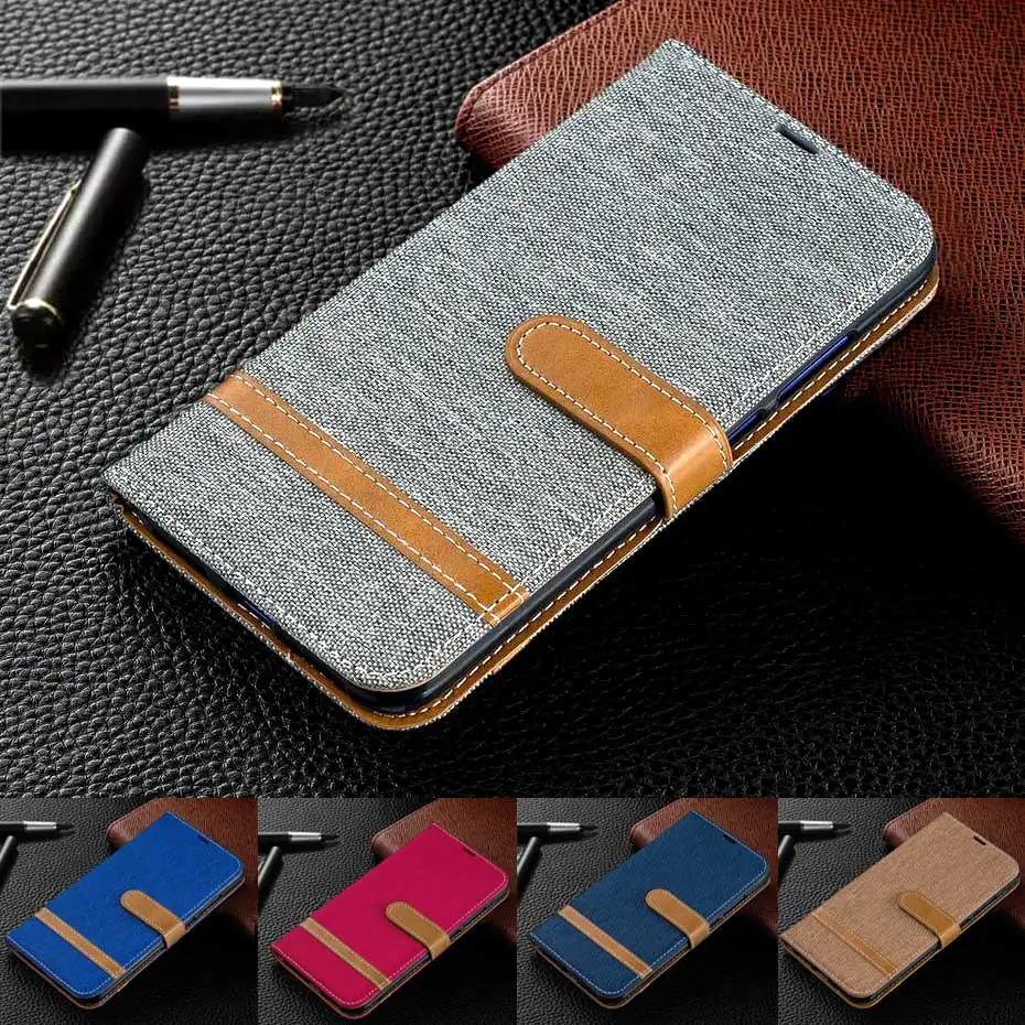 For Xiaomi Redmi Note 8 Pro Denim Mixed Colors Leather Flip Wallet Case Capa Cover Phone case | Мобильные телефоны и