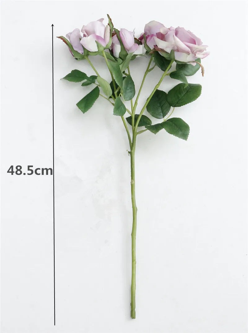 Flone 5 Heads Real Touch Rose Flower Branch Artificial Rose Flower Bouquet Fake Flower Wedding Home Office Party Decor Art (19)