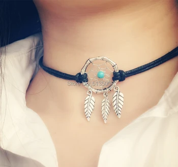 

12pcs/lot Dream Catcher Necklae Whosale Short Necklaces Free Shipping