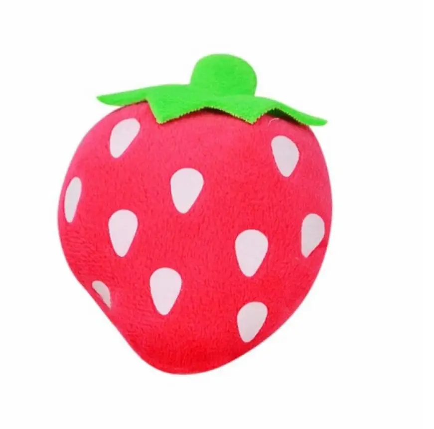 Dog Puppy Chew Toy Squeaky Plush Sound Cute Fruits Strawberries Design