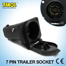 Tirol 7 Pin TrailerSocket 7 Way Round Trailer RV Light Plug Connector Female 12V Tow bar Towing Vehicle End T21848b