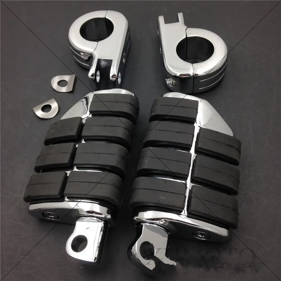 1 1/4" Kuryakyn Highway P Clamps Large Foot Pegs For Hond GoldWing