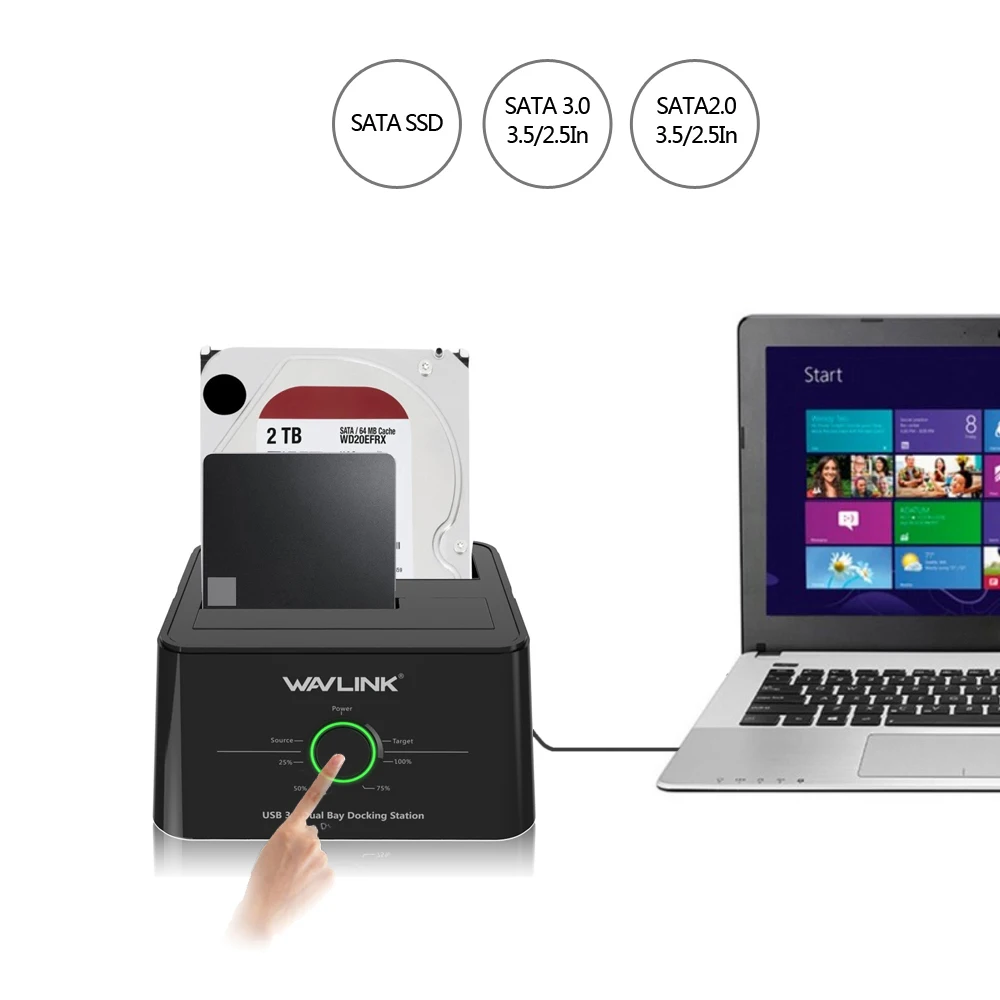 Wavlink USB C 3 1 to SATA 2 Bay Hard font b Drive b font Docking