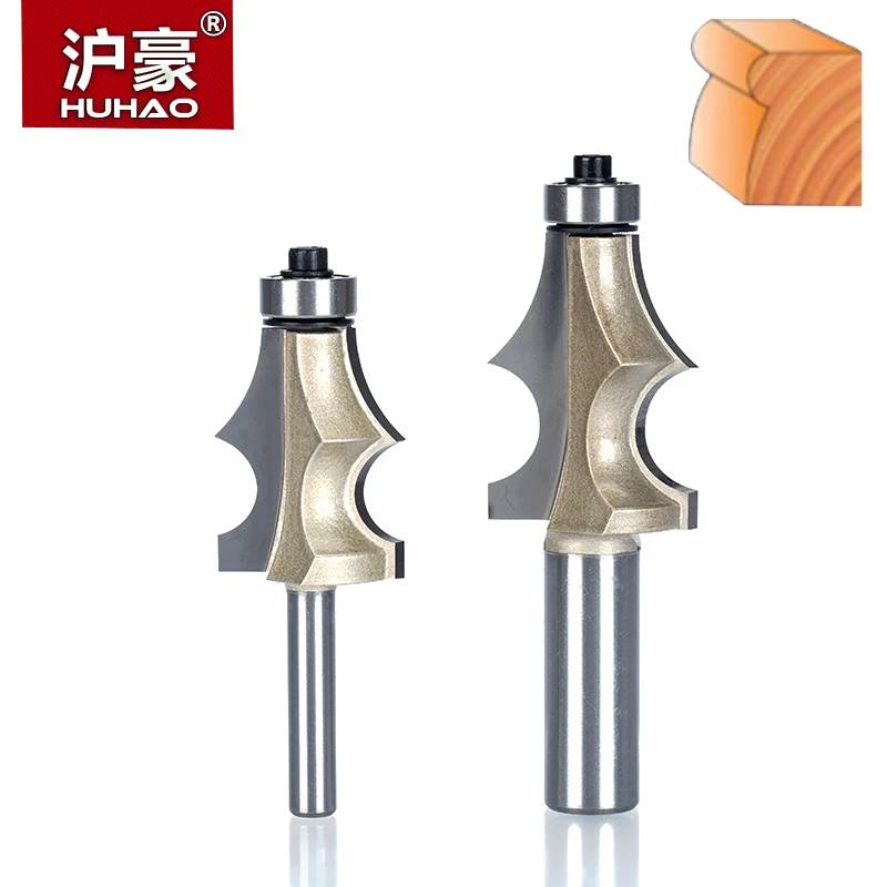 HUHAO 1pcs 1/2" 1/4" Shank Router Bits for Wood Drawing Line bit With Bearing Woodworking Tools two Flute endmill milling cutter
