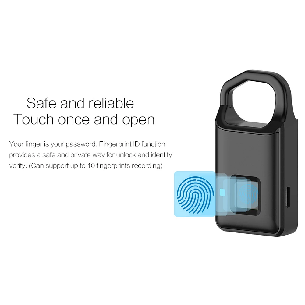 

Fingerprint lock P4 Smart Fingerprint Door Lock Safe USB Charging Waterproof Anti Theft Lock Home Security Safety