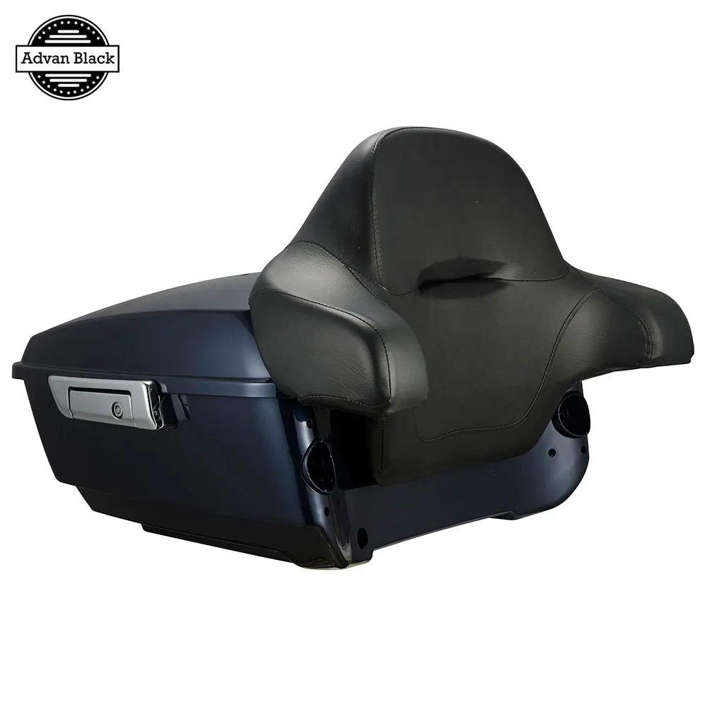 AdvanBlack Big Blue Pearl  King Tour Pack Pak Backrest For Harley Touring Street Electra Road Glide Road King 2014-2017