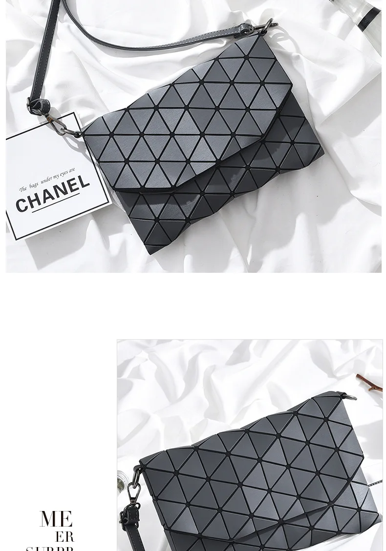 Women Diamond Lattice Laser Sequins Mirror Shoulder Bag Latest Style Geometry Quilted Plaid Mosaic Hasp Messenger Evening Bag (9)