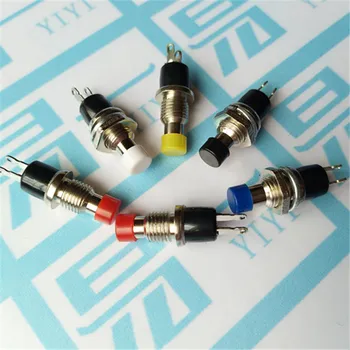

50 pcs SPST Mini Push Momentary Switch Black Cap 250V/3A 125V/6A Nomally Off