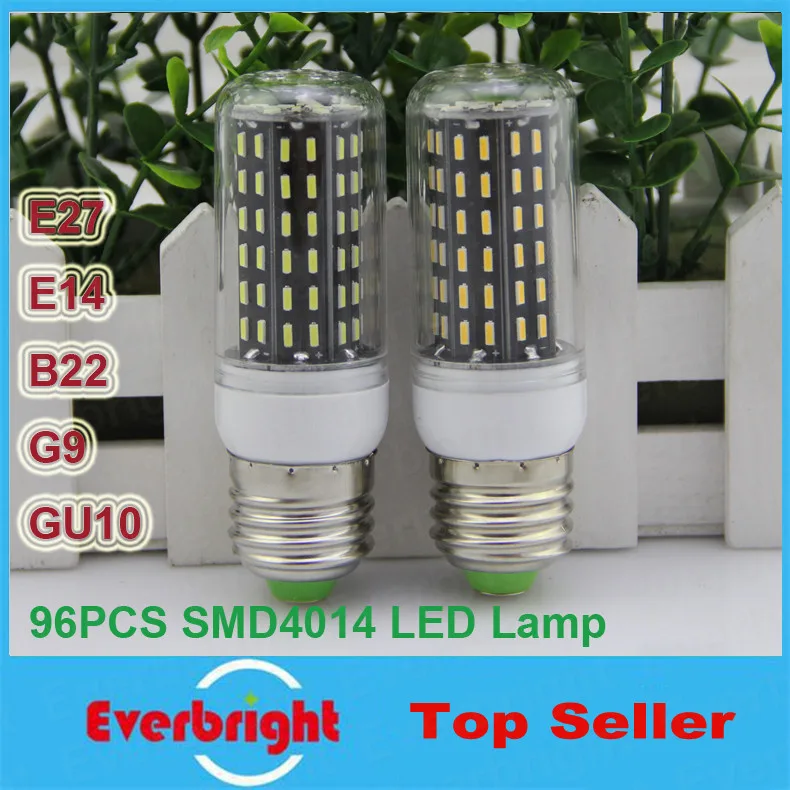 

E14 E27 G9 GU10 B22 25W LED Lamp SMD 4014 96LEDs 220V LED Corn Bulb Warm white /white Spotlight Candle Light