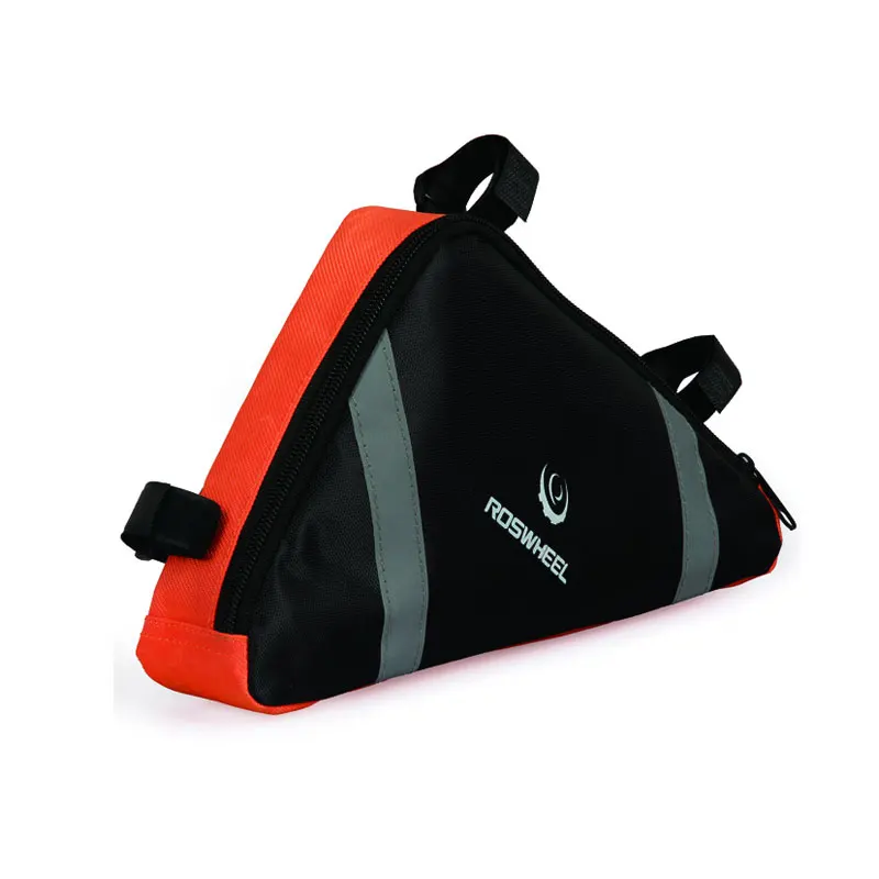 Excellent ROSWHEEL Bicycle Frame Triangle Bag Storage Pouch Bags Cycling MTB Road Bike Tube Corner Pannier Blue/Orange Bycicle Bolsa 5