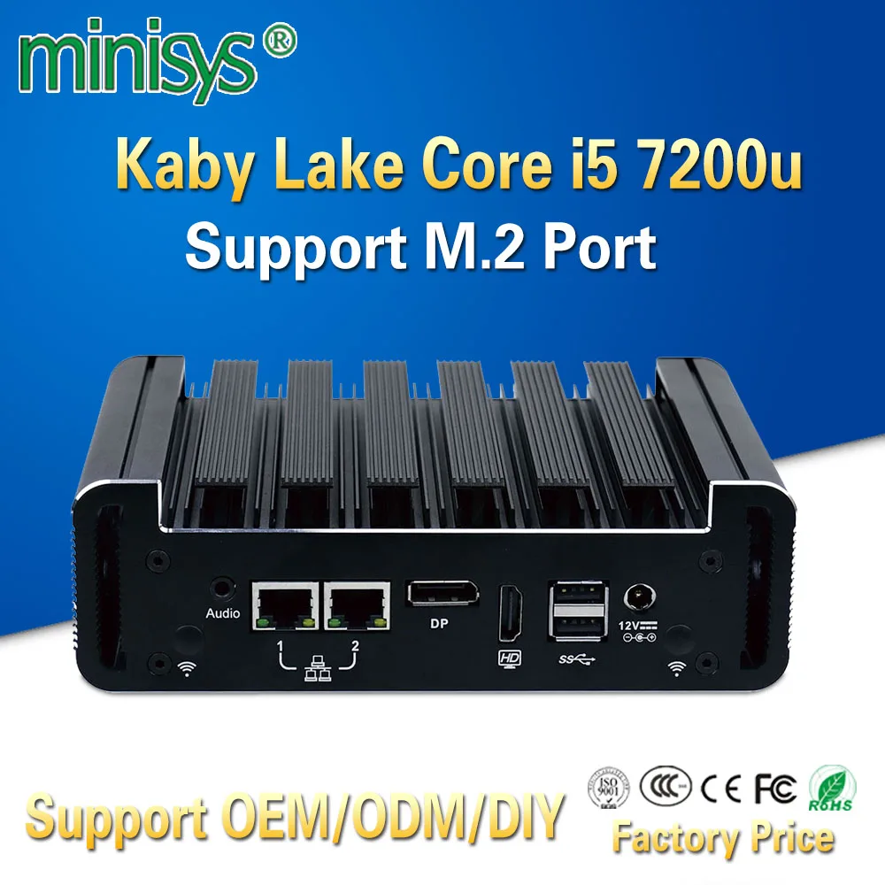 MINISYS Мини компьютер с низким энергопотреблением Kaby Lake core i5 7200u процессор поддержка 4 Гб ОЗУ NUC безвентиляторный ПК для Бизнес офиса