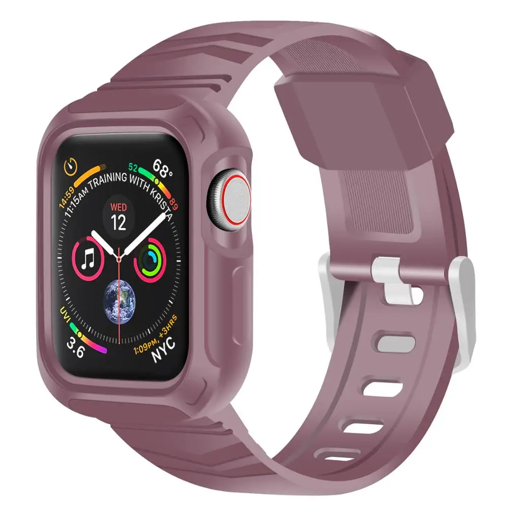 Новый силиконовый спортивный чехол для Apple Watch band 4 защитный браслета аксессуары