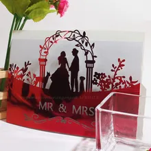 10 шт. полые лазерная резка, для свадьбы Пригласительные карты персонализированные на заказ с однослойной пустой внутри страниц вечерние поставки 5ZSH070