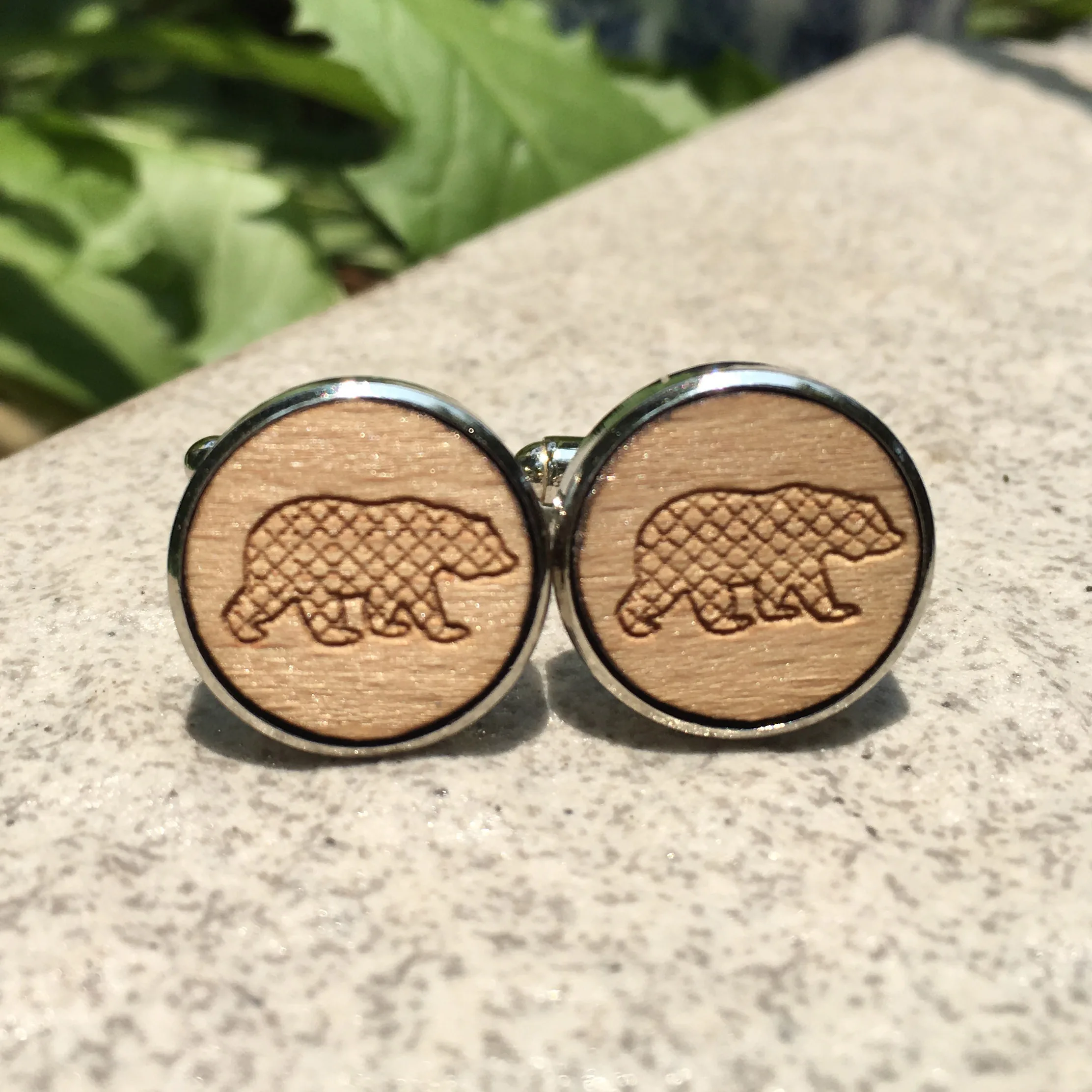 

Polar Bears Laser Cut Wood Cufflinks Wedding Ice Bear Cuff Links Arctic Wooden Cufflinks Animal Jewelry X 5 Pairs