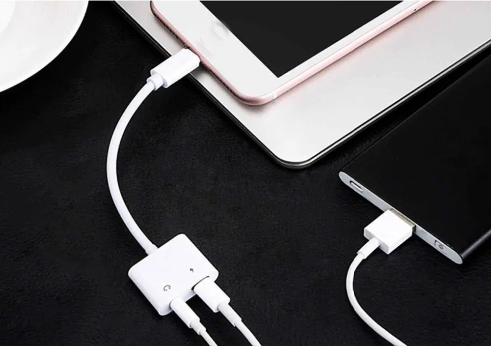2 in 1 for iPhone X 8 Audio Adapter Charger Cable Dual Headphone Adapter For iPhone Converter Charging Splitter