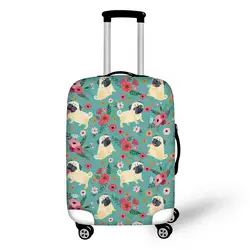 ELVISWORDS Мопсы Французский Бульдог Путешествия багаж защитный чехол милый 3D Эластичный толстый покрытия чемодана с молнией для 18-30 дюймов
