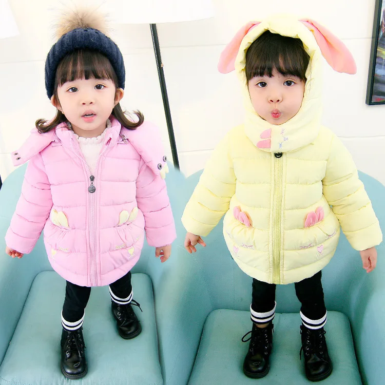 

JIOROMY cotton clothing to replace winter money baby girl thickened feather down cotton dress girl cartoon jacket 587