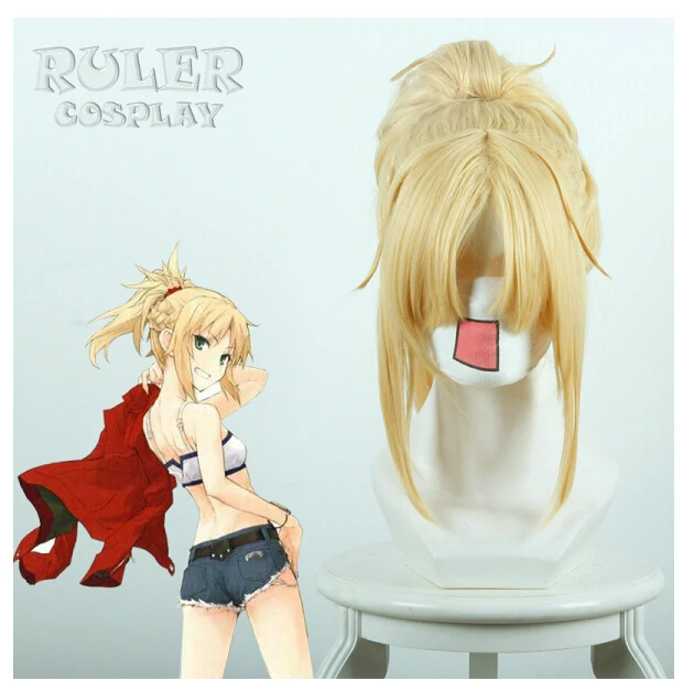 Парик для косплея Fate/Apocrypha парик Мордред саблей красного цвета костюм