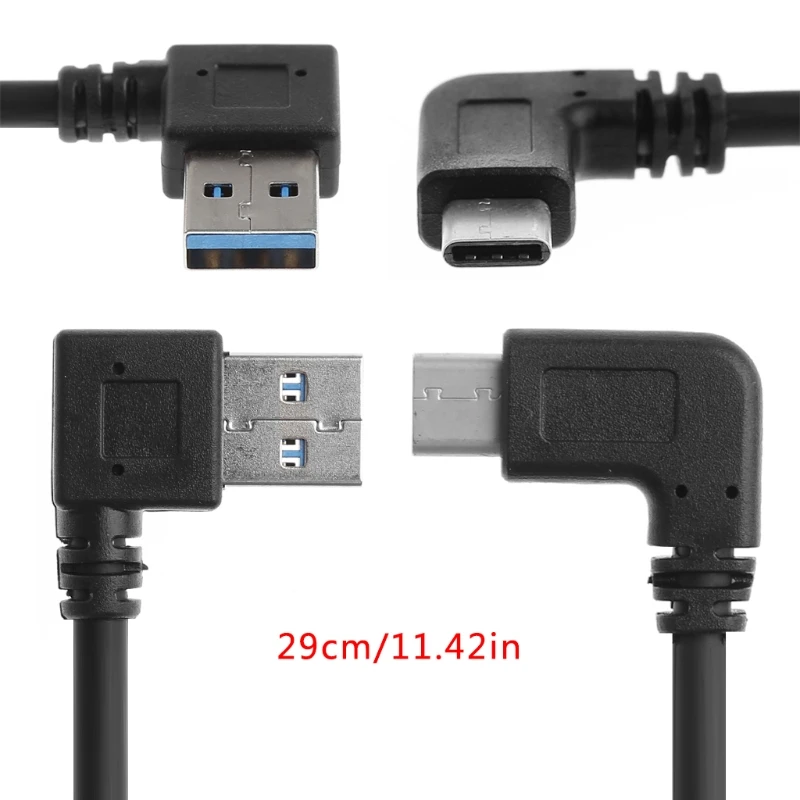 USB 3 0 тип A к USB3.1 Тип C левый/правый угол 90 градусов папа адаптер кабель удлинитель