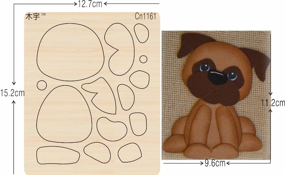 

Dog cn1161 muyu cutting die-- new wooden mould cutting dies for scrapbooking Thickness-15.8mm