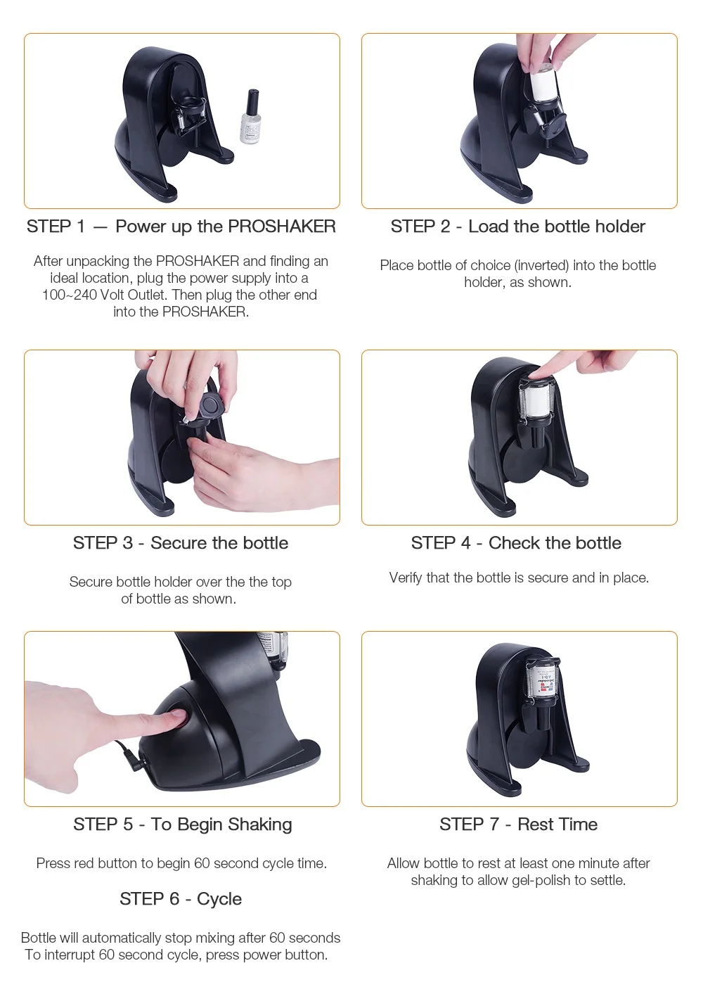 Máquina de Agitação de Garrafa de Tinta Foreverlily Novo Graus Profissional Gel Unha Polonês Shaker Verniz Tatuagem 360 8 Equipamento de unhas artísticas