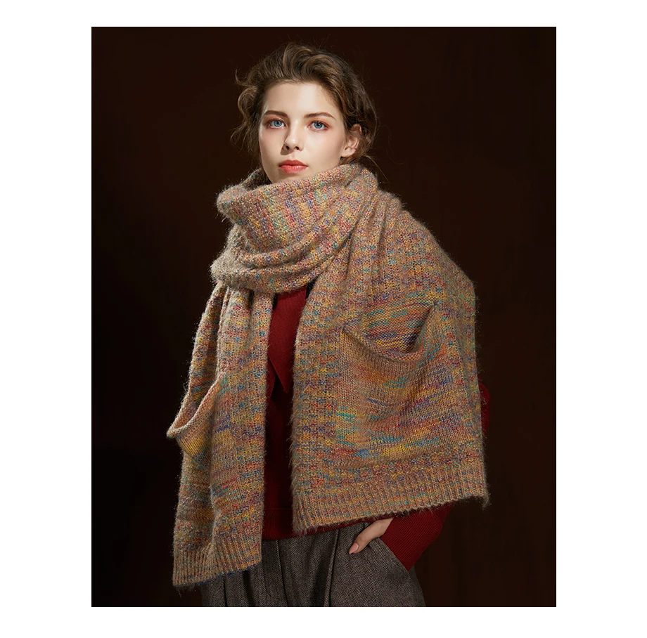 Fashion Cashmere Scarves Winter Wool Knitting Scarf Warm Women Shawls And Wraps Autumn Scarf Large Shawl Size200cm45cm (17)