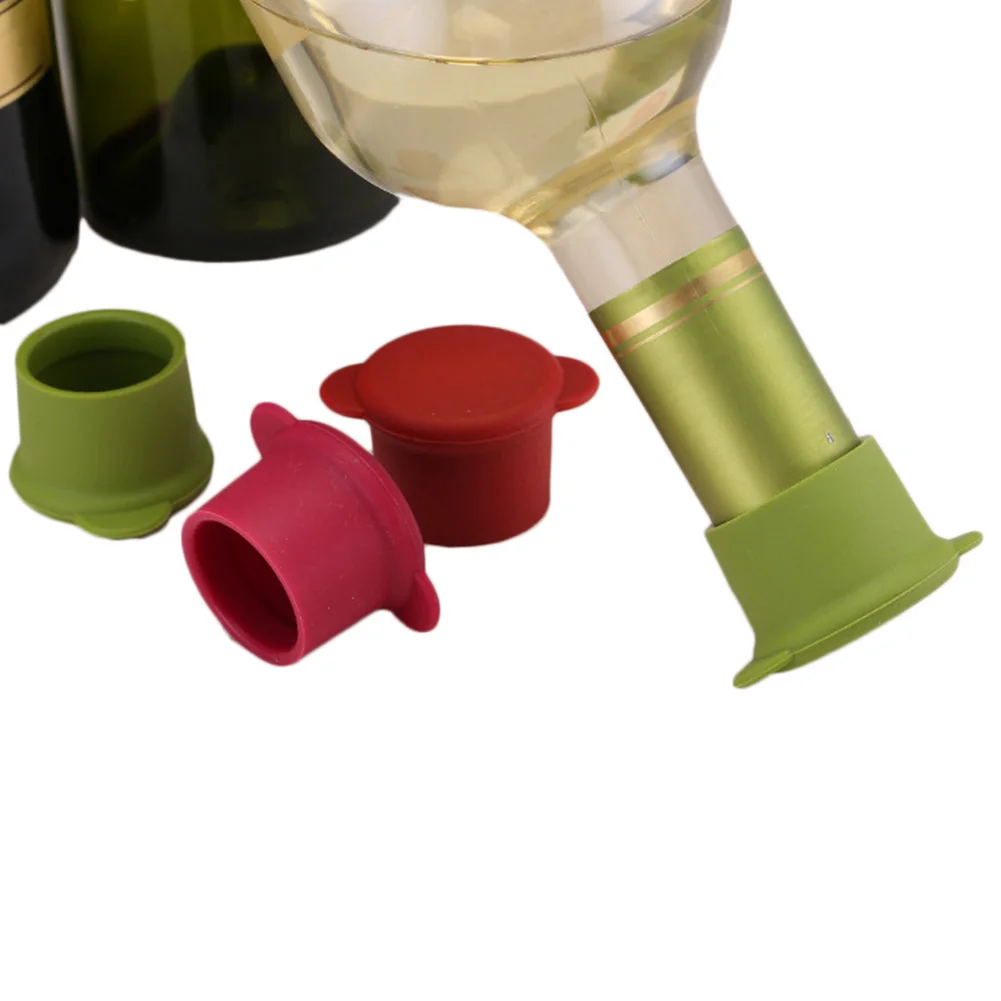 1pc Creative Kitchen Bar Tools Silicone Wine Bottle Stoppers Preservation Wine Stoppers sealers for red wine and beer bottle cap  