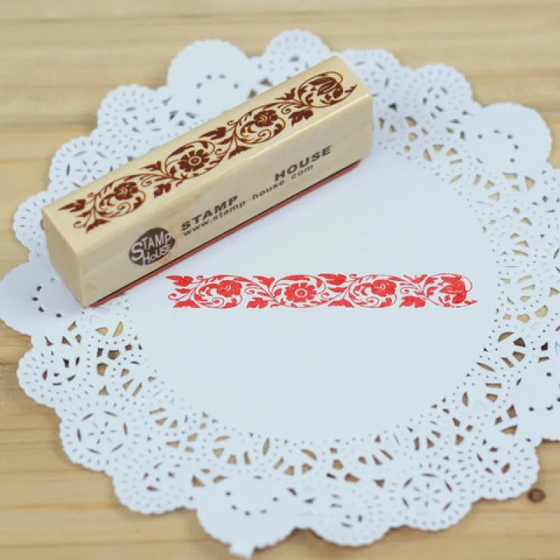 

2patterns vintage macrame lace border wooden stamp DIY scrapbook decoration ancient style