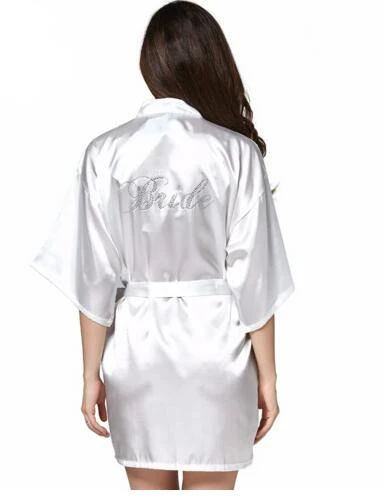 white silky dressing gown