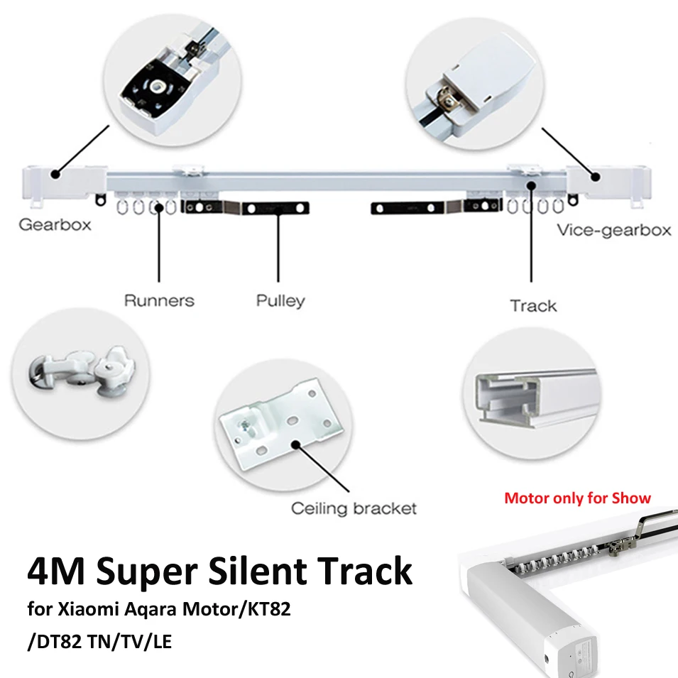 4 м или менее Сяо mi Aqara держатели для штор, Zigbee Wi Fi работать с дома, умные ПДУ бесшумный трек, также для Dooya KT82 TN