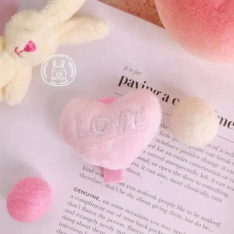 love hairpin Красивая эластичная резинка для волос с рисунком медведя, кролика, банта, лента для волос, эластичная резинка для волос, галстуки для волос для девочек, детские аксессуары для волос - Цвет: love hairpin