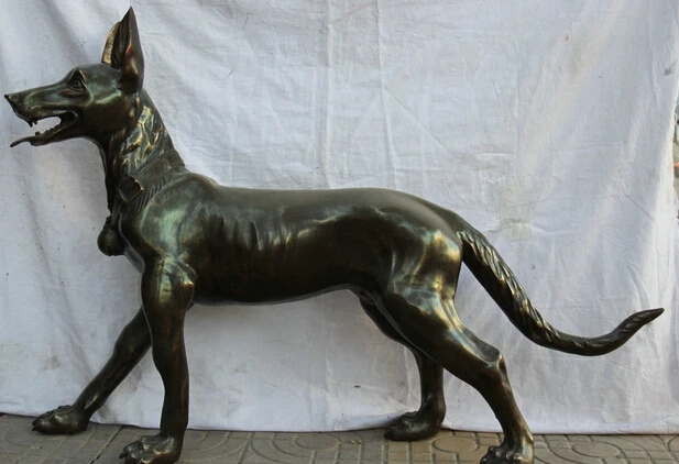

JP S0524 44" Larger Chinese Bronze Folk animal Zodiac Year door Pet Dog sculpture Statue Discount 35%