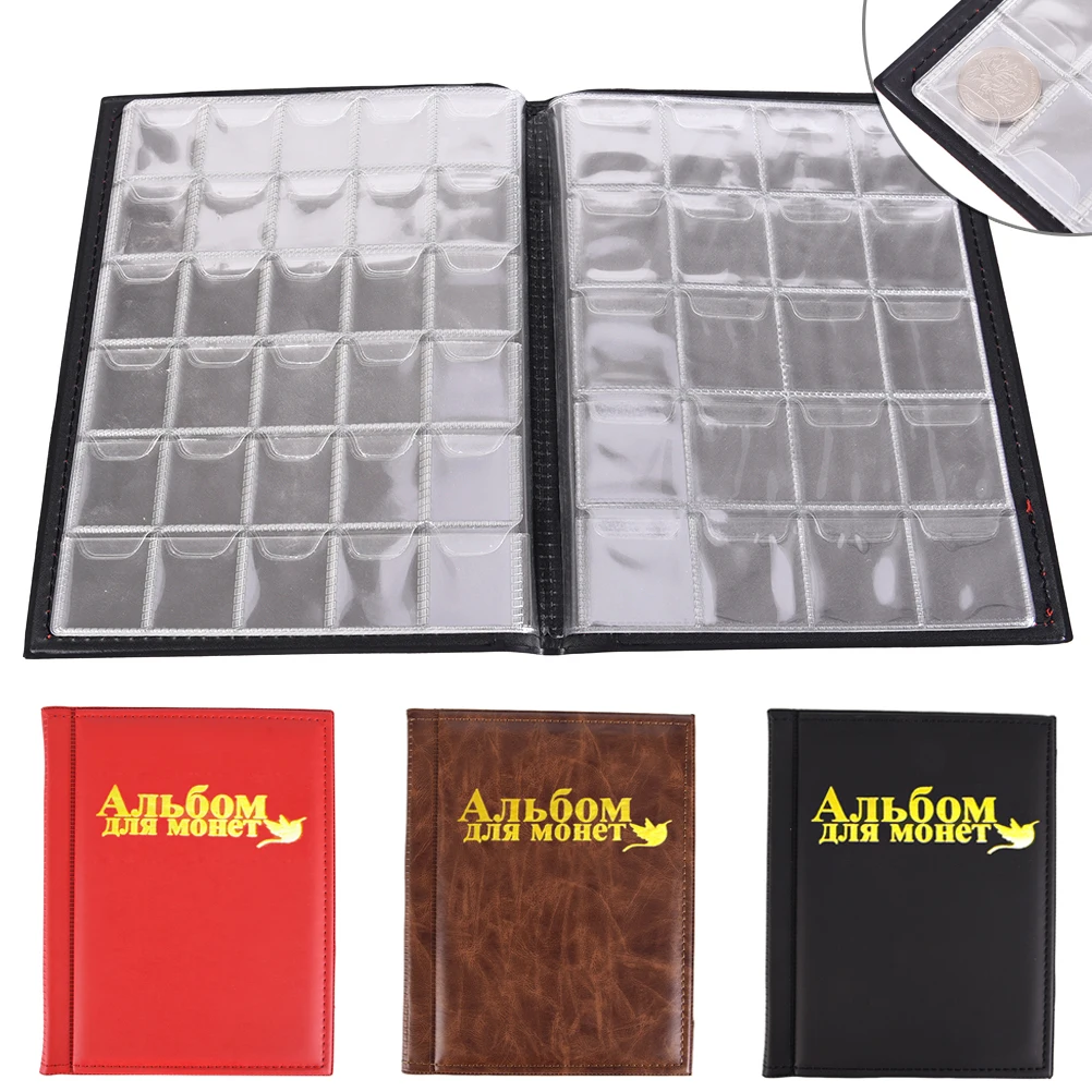 

1pcs Coin Case PU World Coin Album Book Coin Holder 3 Colors 10 Pages 250 Pockets Coin Collection Notes In Russian Units