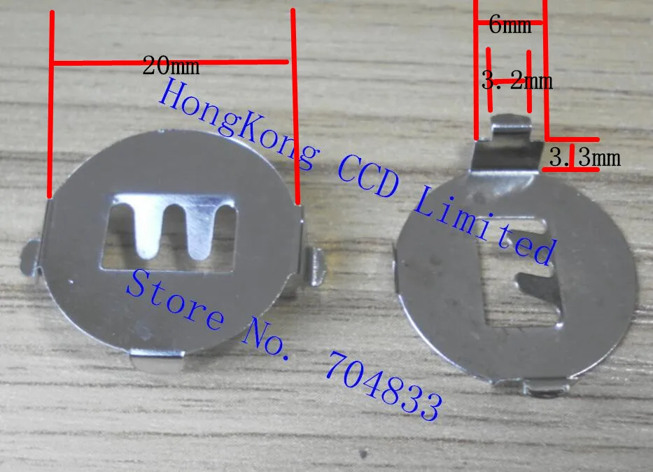 

10pcs/Lot CR2032 button battery shrapnel 90 degree angled SMD battery holder 3V battery cathode sheet