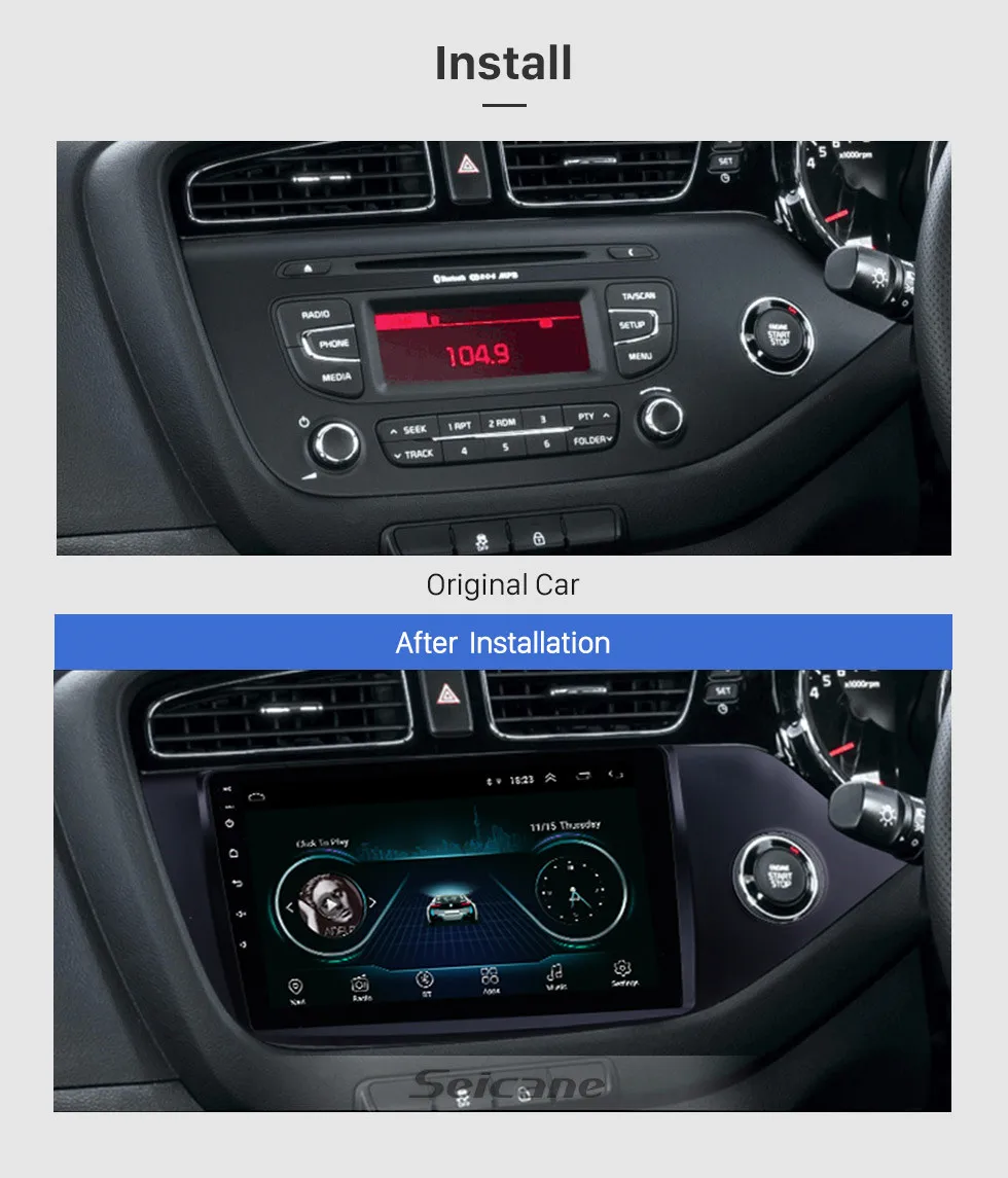 Seicane Автомобильный мультимедийный плеер Android 8,1 gps 2Din стерео для 2012 2013 Kia Ceed RHD HD сенсорный экран головное устройство с Wifi