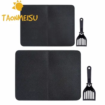 

Wholesale High Elastic Double-layer Waterproof Cat Litter Mat Foldable Pet Cat Mat Scratch-resistant Catcher with Litter Shovel