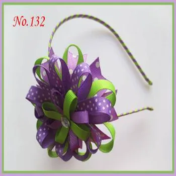 

16 pcs BLESSING Girl Modern Style Handkids'Customize Hair Accessories Headband 3.5" D- Bird's Nest Hair Bow 158 No