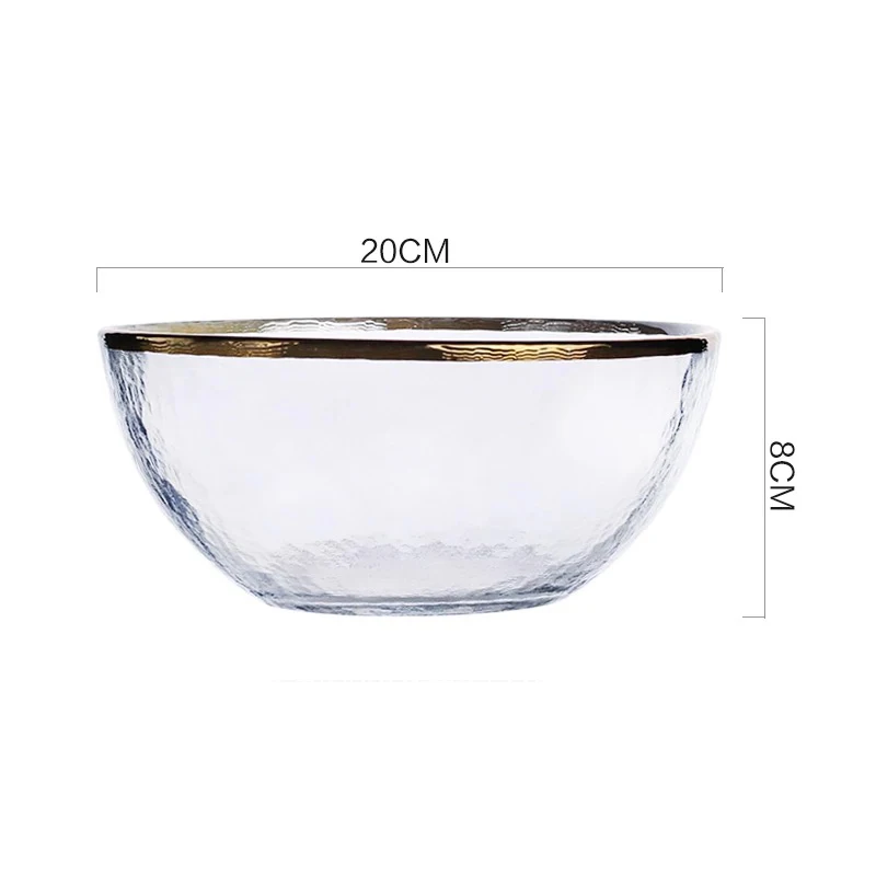 20cm bowl Жаростойкая стеклянная тарелка, рождественские украшения для дома, Минималистичная Пномпень, прозрачная стеклянная чаша, блюда для бифштекса, блюдо - Цвет: 20cm bowl