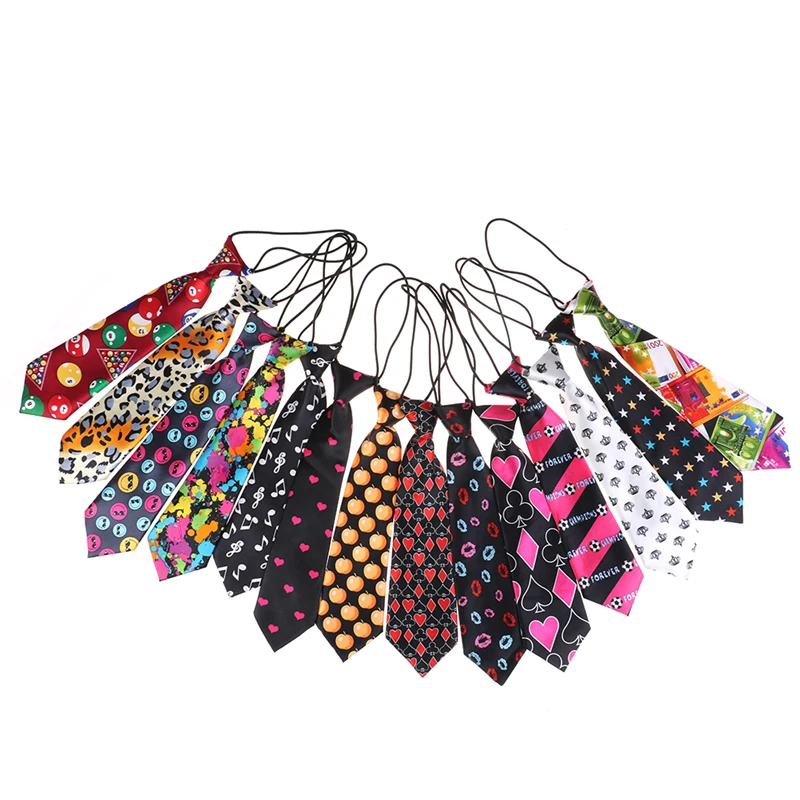 Boys Girls Elastic Tie Cute Chirldren Wedding Party Necktie Suit Baby Printed Colorful Neckwear Fashion