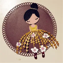 Танцующая балетная девочка кукла металлические Вырубные штампы для DIY скрапбукинга альбом бумажные открытки, декоративные поделки тиснения штампы