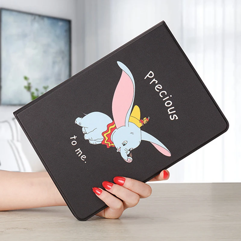 

For iPad Mini 4 3 2 1 Case Cute Dumbo Pu Leather Silicone Soft Back Cover Smart bracket protection Case For iPad Mini 5 2019