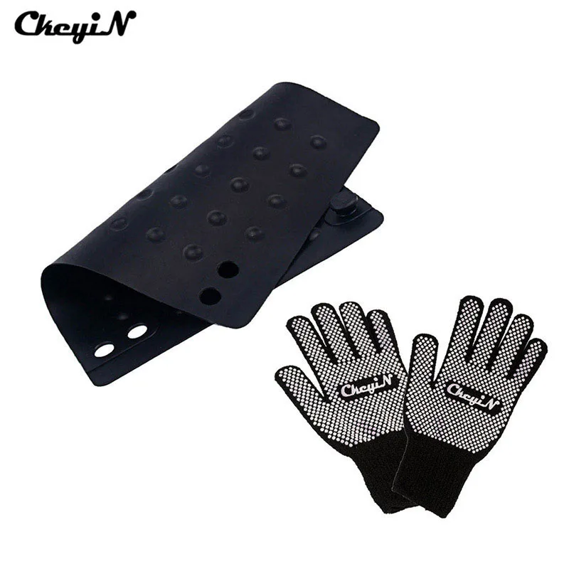

1pcs Not Hurt Hand Soft Heat Proof Mat +2pcs Hot Resistant Protective Glove For Flat Iron Hair Straightener Curler Accessories0